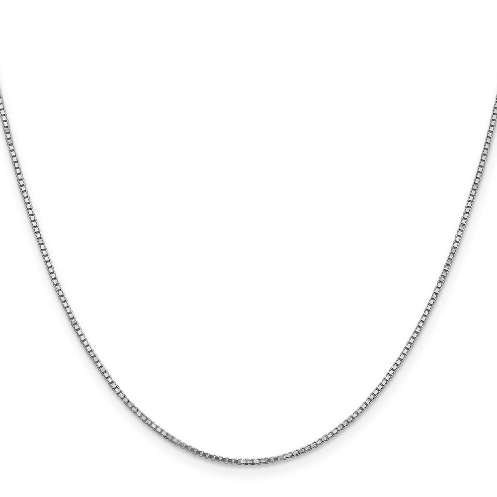 14K White Gold 14 inch 1.1mm Box with Lobster Clasp Chain