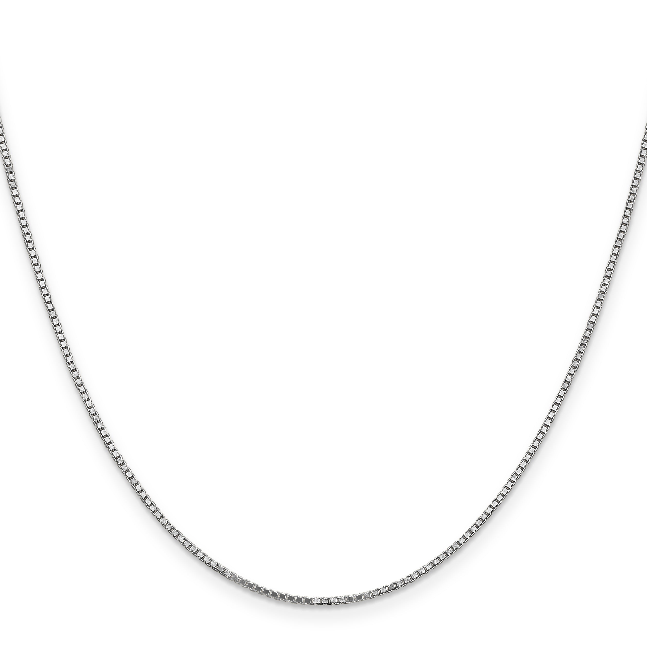 14K White Gold 18 Inch 1.1Mm Box With Lobster Clasp Chain