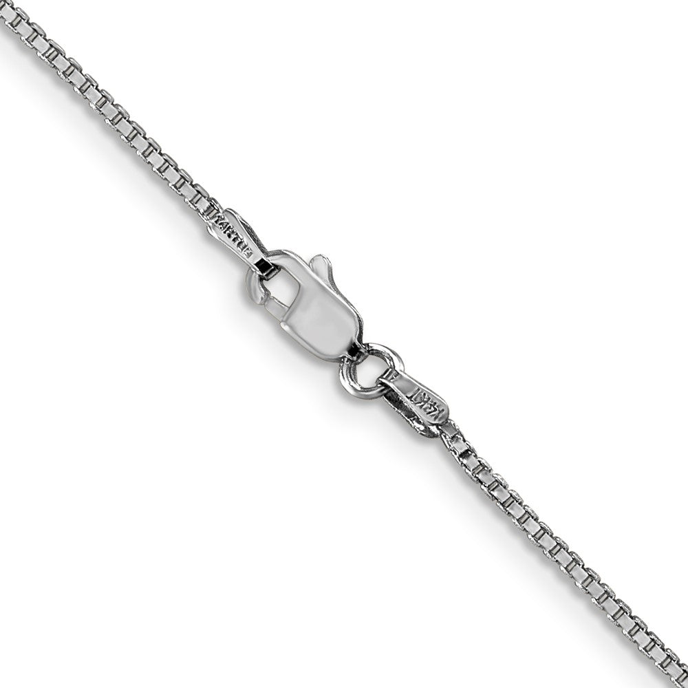 14K White Gold 30 inch 1.1mm Box with Lobster Clasp Chain