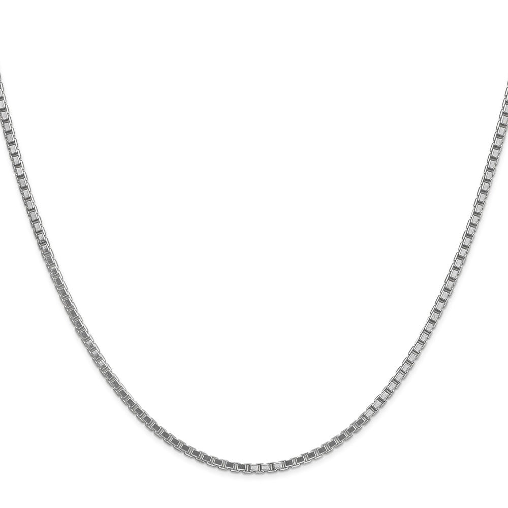 14K White Gold 30 inch 1.9mm Box with Lobster Clasp Chain