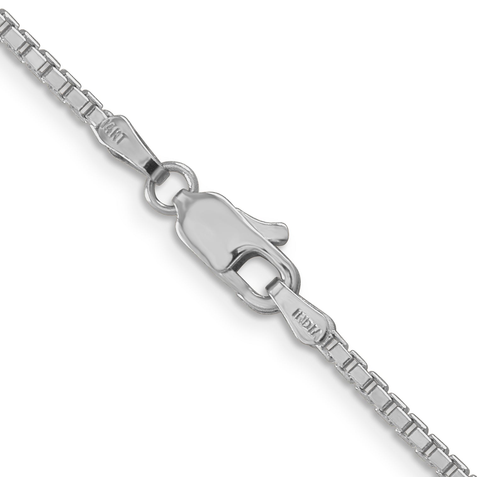 14K White Gold 16 Inch 1.9Mm Box With Lobster Clasp Chain
