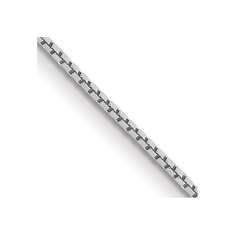 14K White Gold 16 inch .9mm Box with Spring Ring Clasp Chain