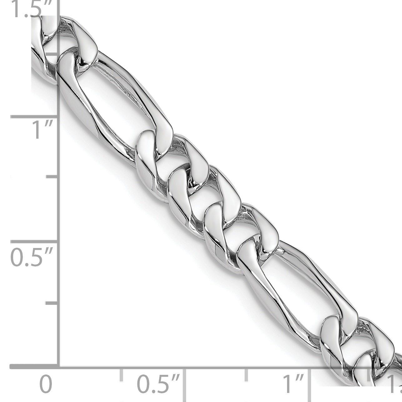 14K White Gold 22 Inch 7Mm Hand Polished Figaro Link With Fancy Lobster Clasp Chain