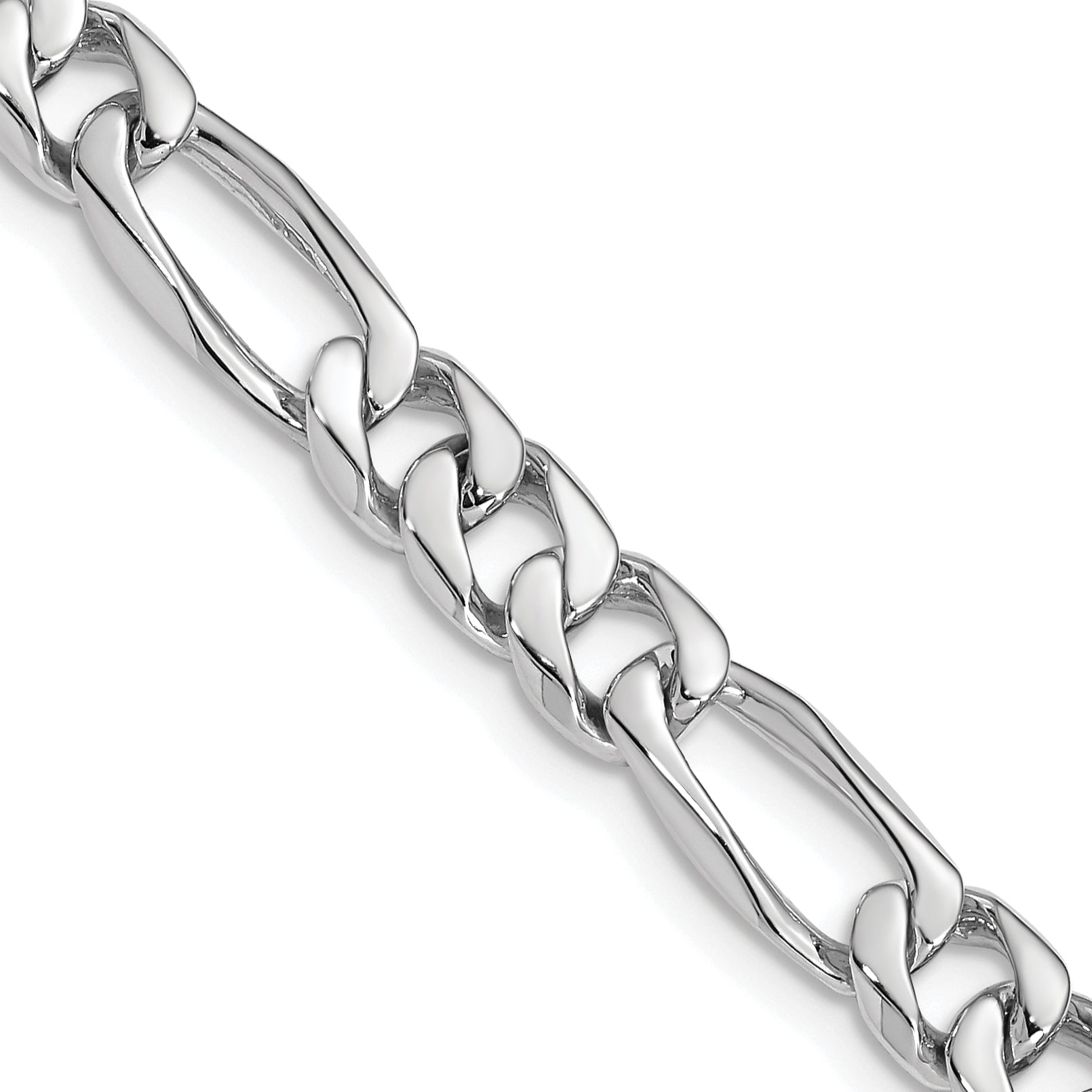 14K White Gold 22 Inch 7Mm Hand Polished Figaro Link With Fancy Lobster Clasp Chain