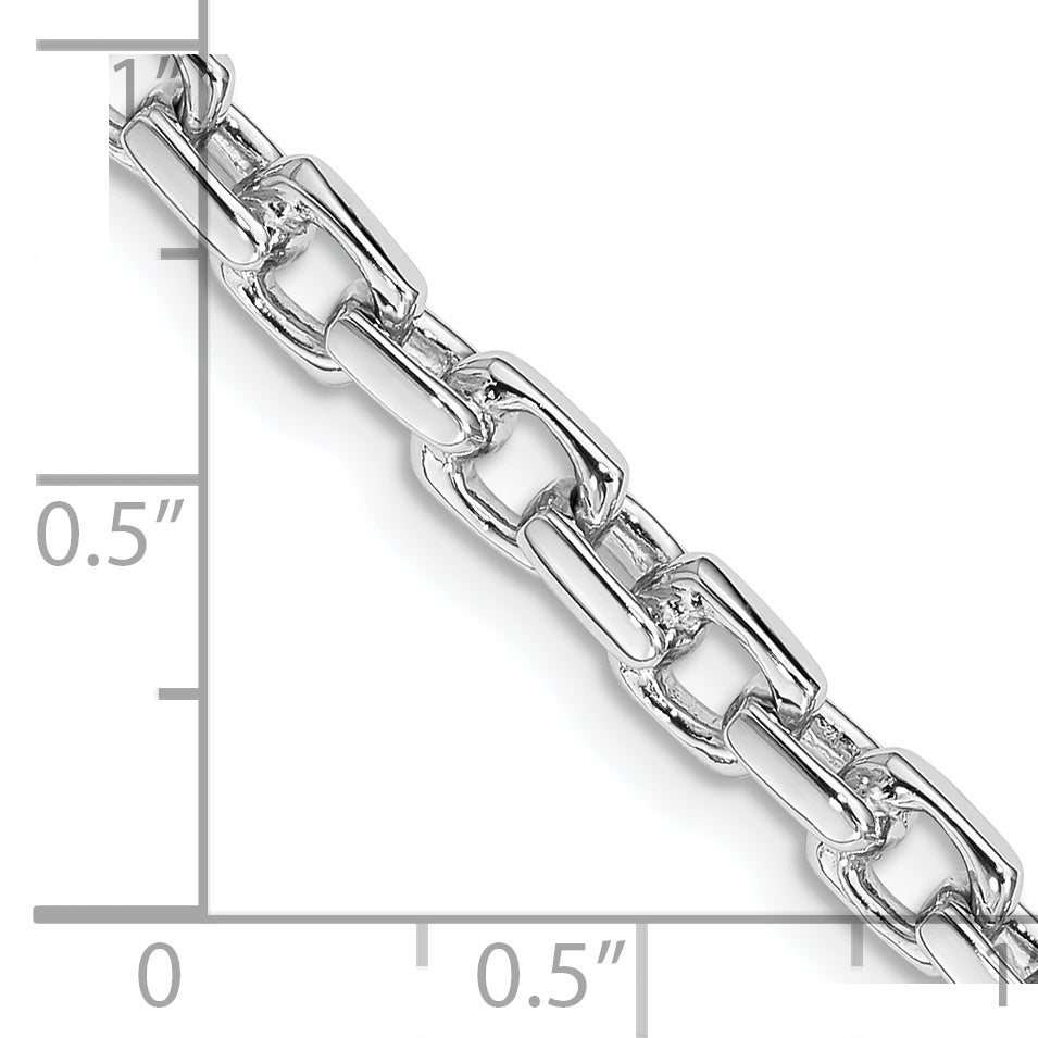 14K White Gold 24 Inch 4.6Mm Hand Polished Fancy Link With Fancy Lobster Clasp Chain