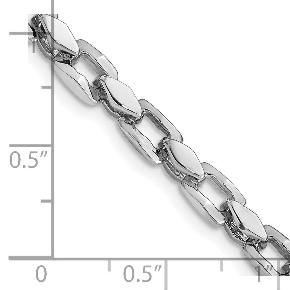 14K White Gold 24 inch 4.5mm Hand Polished Fancy Link with Fancy Lobster Clasp Chain