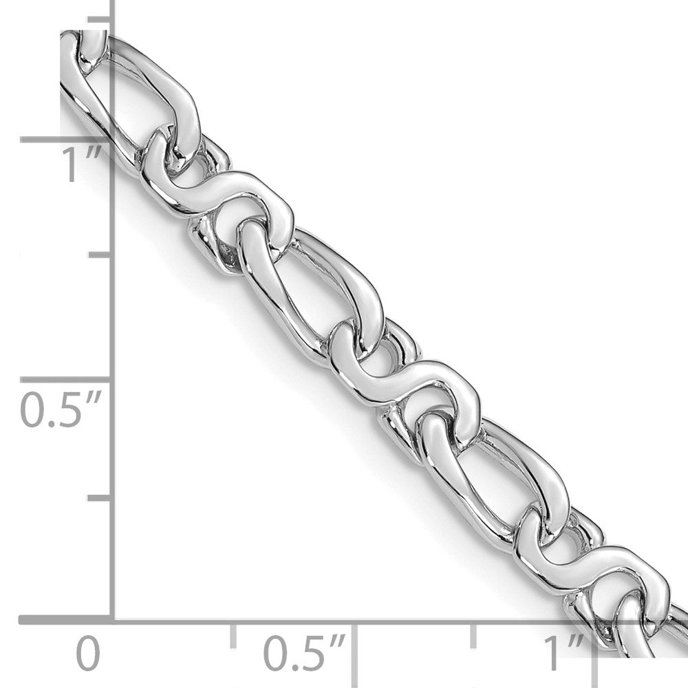 14K White Gold 22 inch 4.8mm Hand Polished Fancy Link with Fancy Lobster Clasp Chain