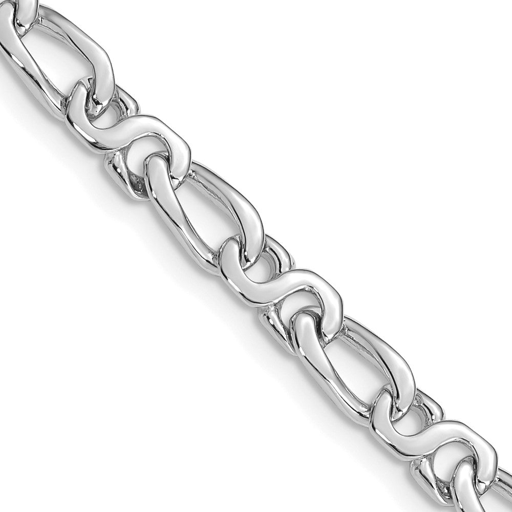 14K White Gold 22 inch 4.8mm Hand Polished Fancy Link with Fancy Lobster Clasp Chain