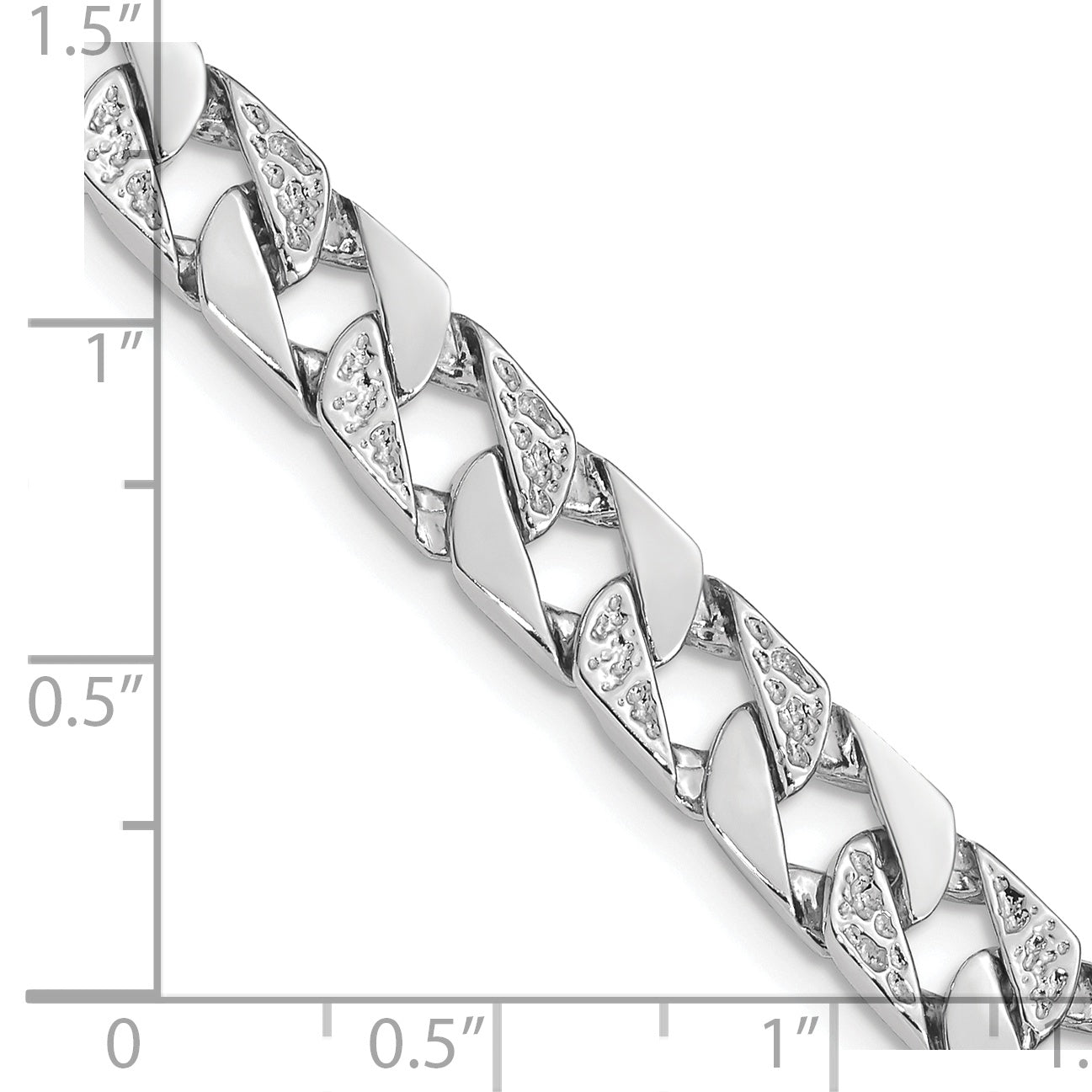 14K White Gold 22 Inch 7.5Mm Hand Polished Fancy Link With Fancy Lobster Clasp Chain