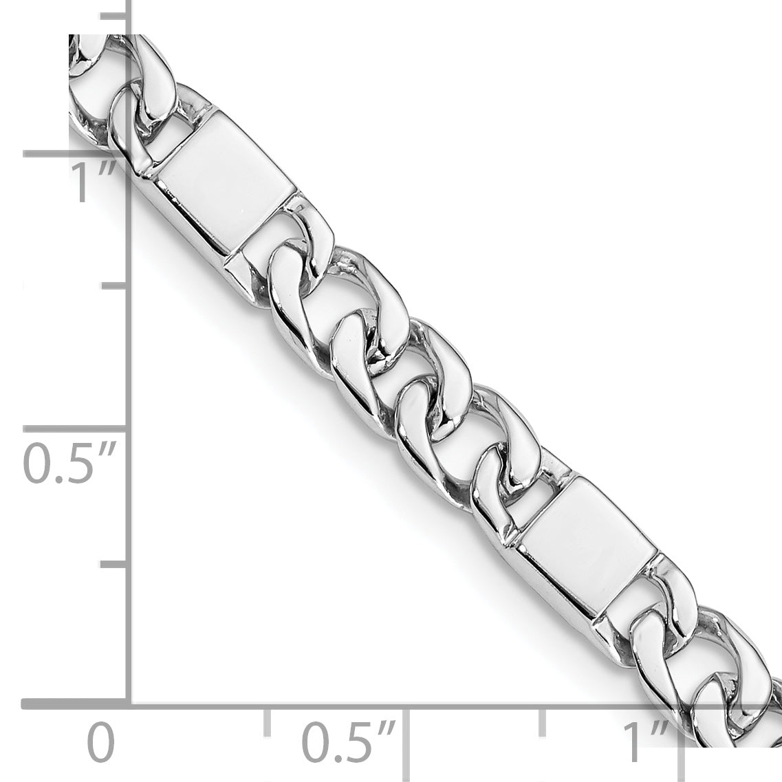 14K White Gold 18 Inch 5.6Mm Hand Polished Fancy Link With Fancy Lobster Clasp Chain