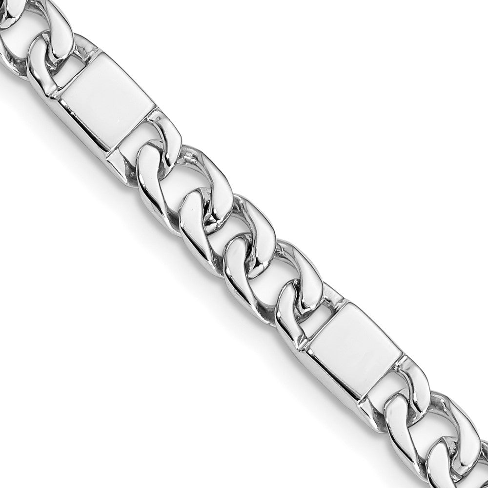 14K White Gold 20 inch 5.6mm Hand Polished Fancy Link with Fancy Lobster Clasp Chain