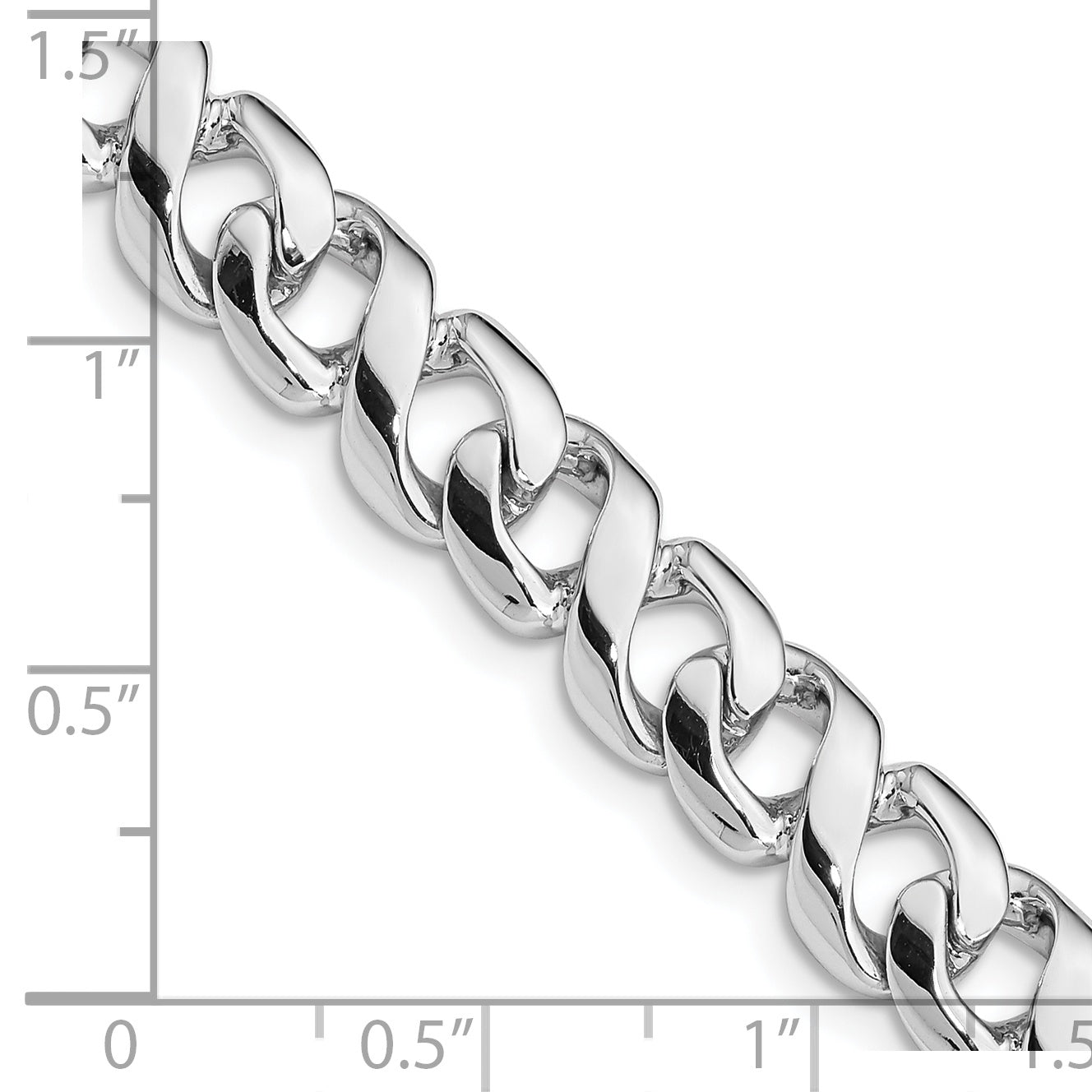 14K White Gold 24 Inch 8.75Mm Hand Polished Fancy Link With Fancy Lobster Clasp Chain