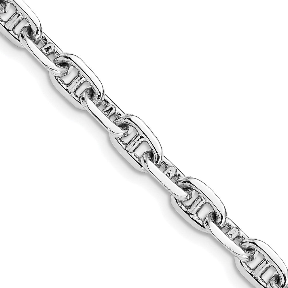 14K White Gold 20 inch 5.1mm Hand Polished Fancy Link with Lobster Clasp Chain