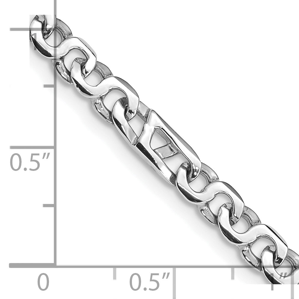 14K White Gold 24 Inch 4.3Mm Hand Polished Fancy Link With Fancy Lobster Clasp Chain