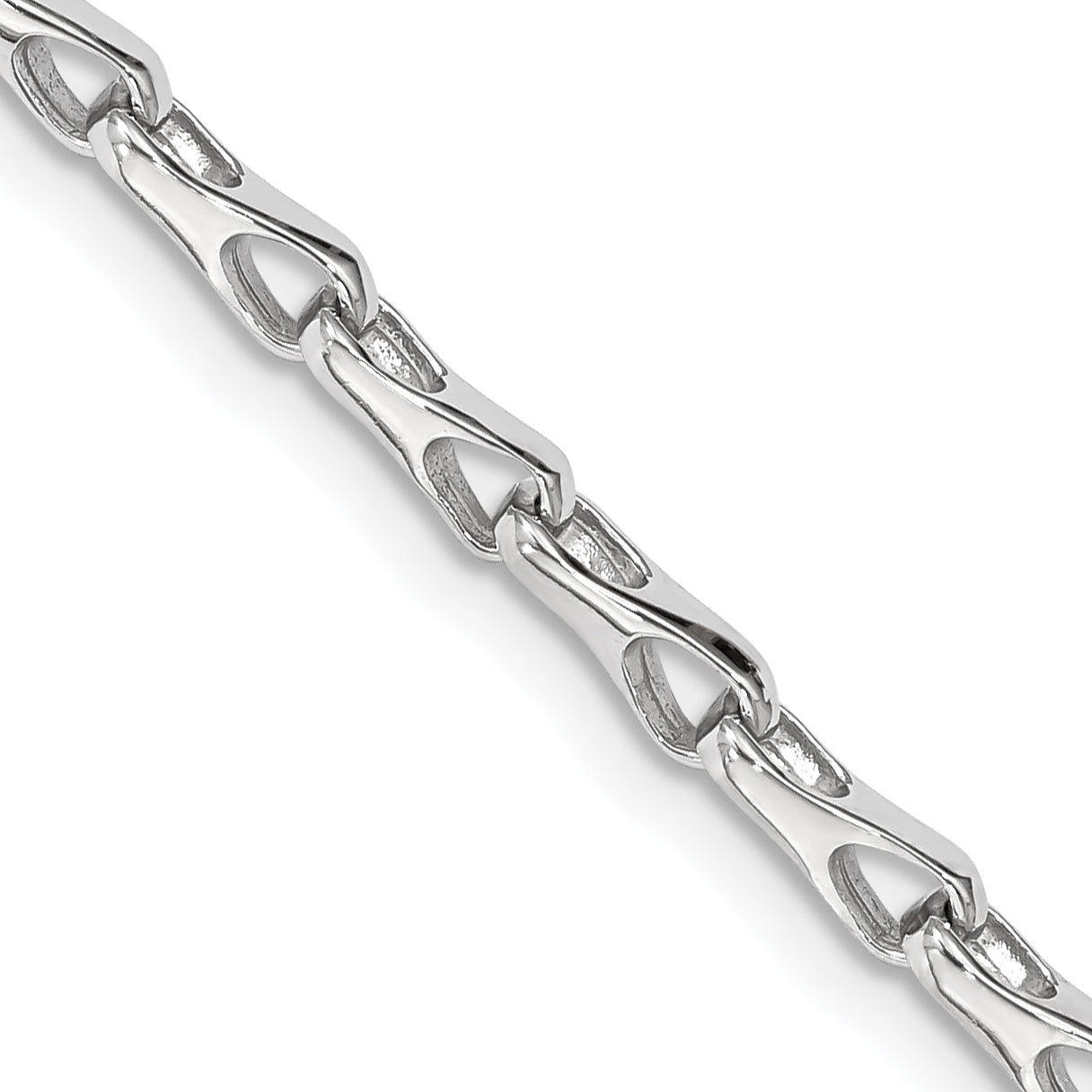 14K White Gold 18 Inch 3.5Mm Hand Polished Fancy Link With Lobster Clasp Chain