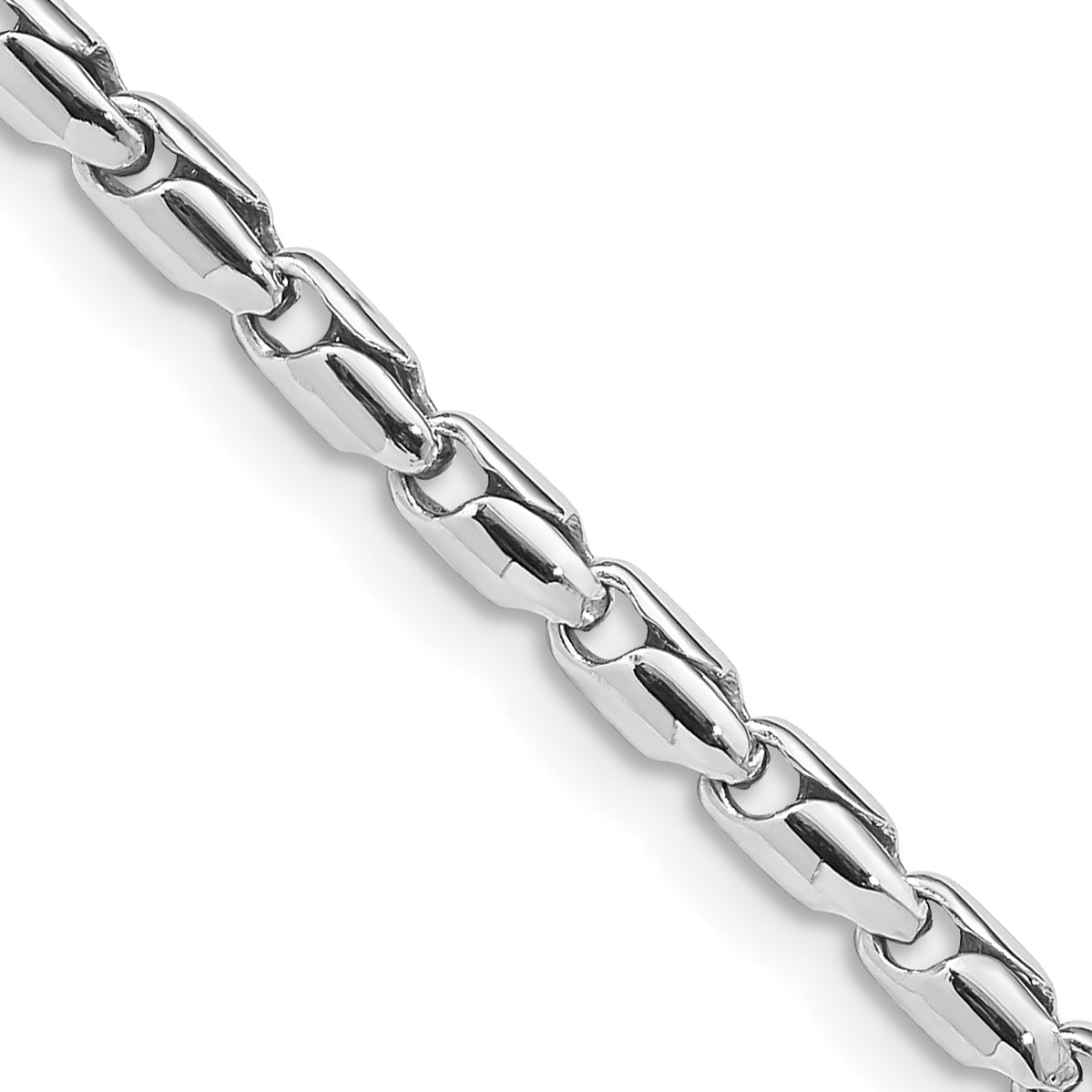14K White Gold 20 Inch 3Mm Hand Polished Fancy Link With Lobster Clasp Chain