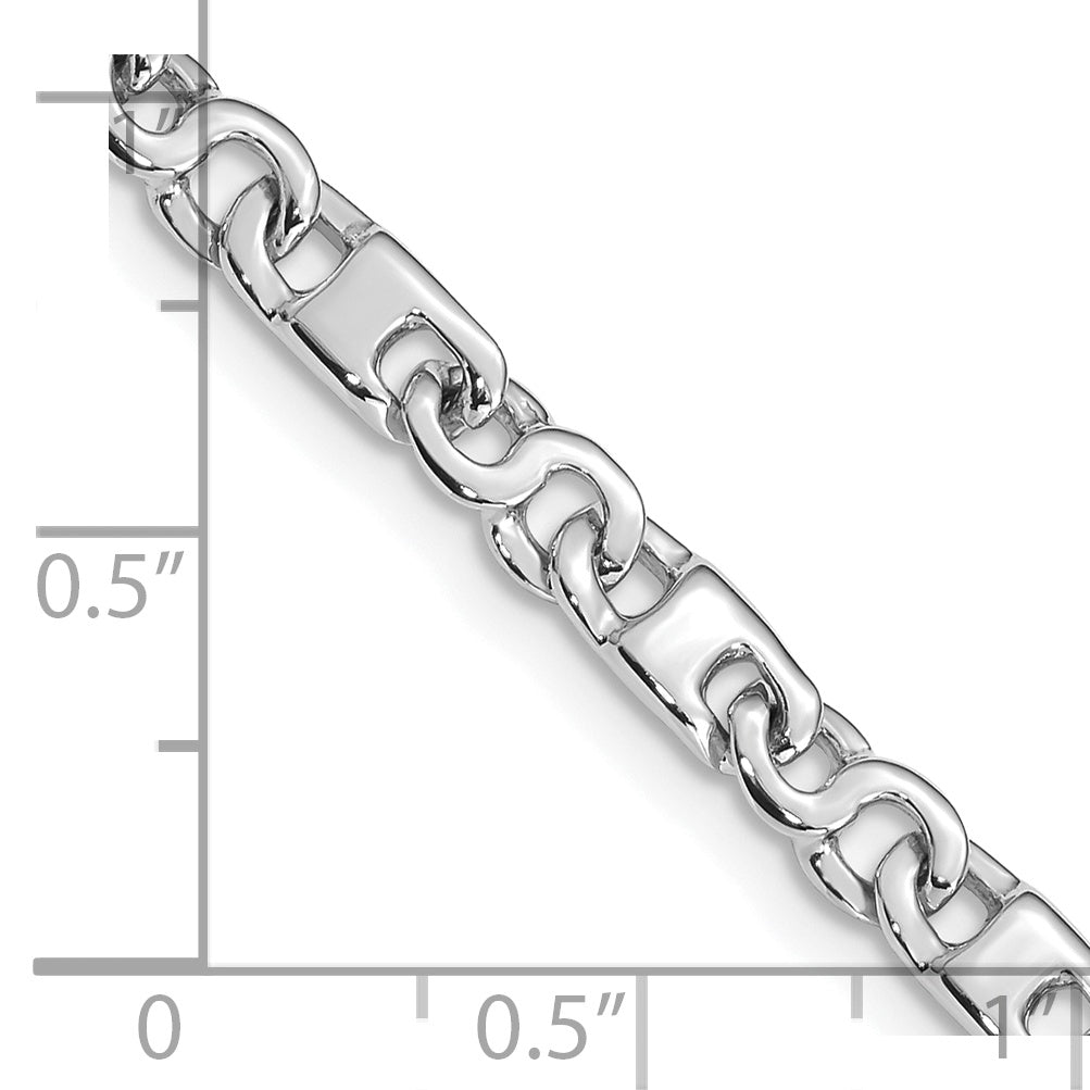 14K White Gold 8 Inch 4.4Mm Hand Polished Fancy Link With Fancy Lobster Clasp Bracelet