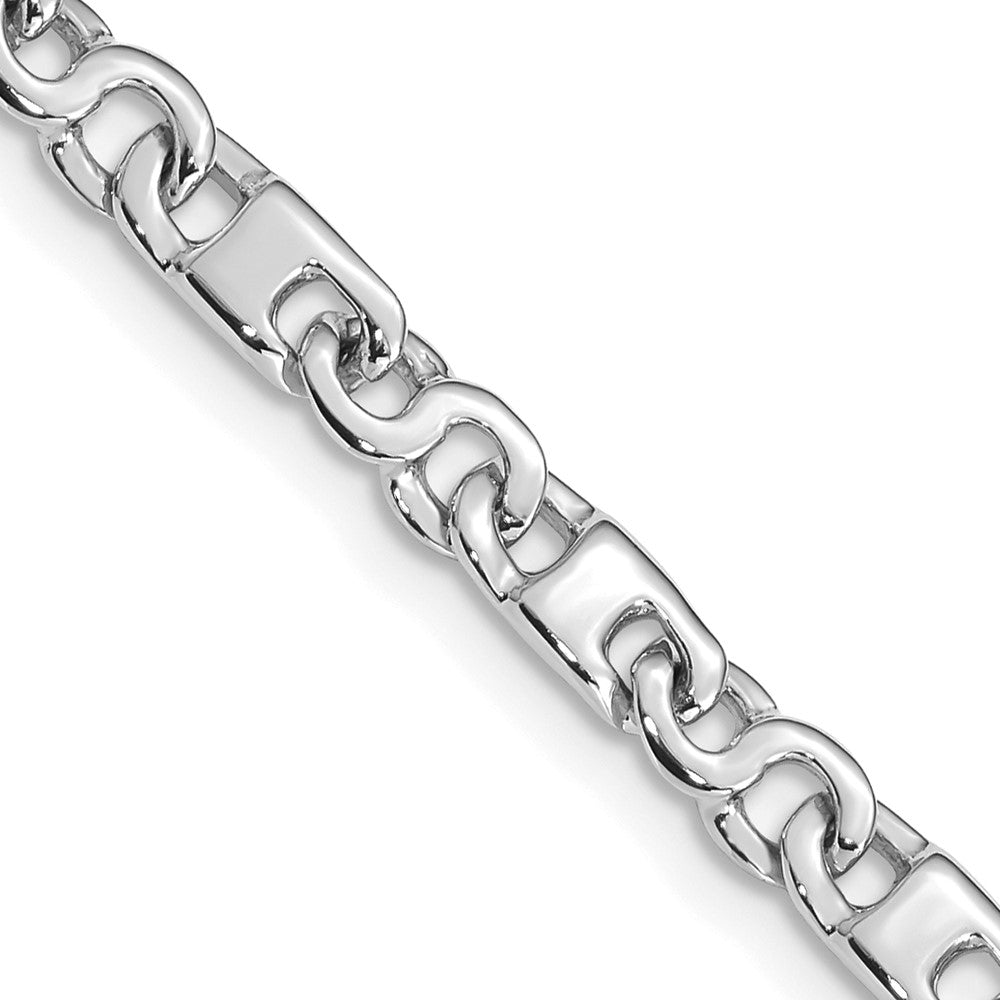 14K White Gold 22 inch 4.4mm Hand Polished Fancy Link with Fancy Lobster Clasp Chain