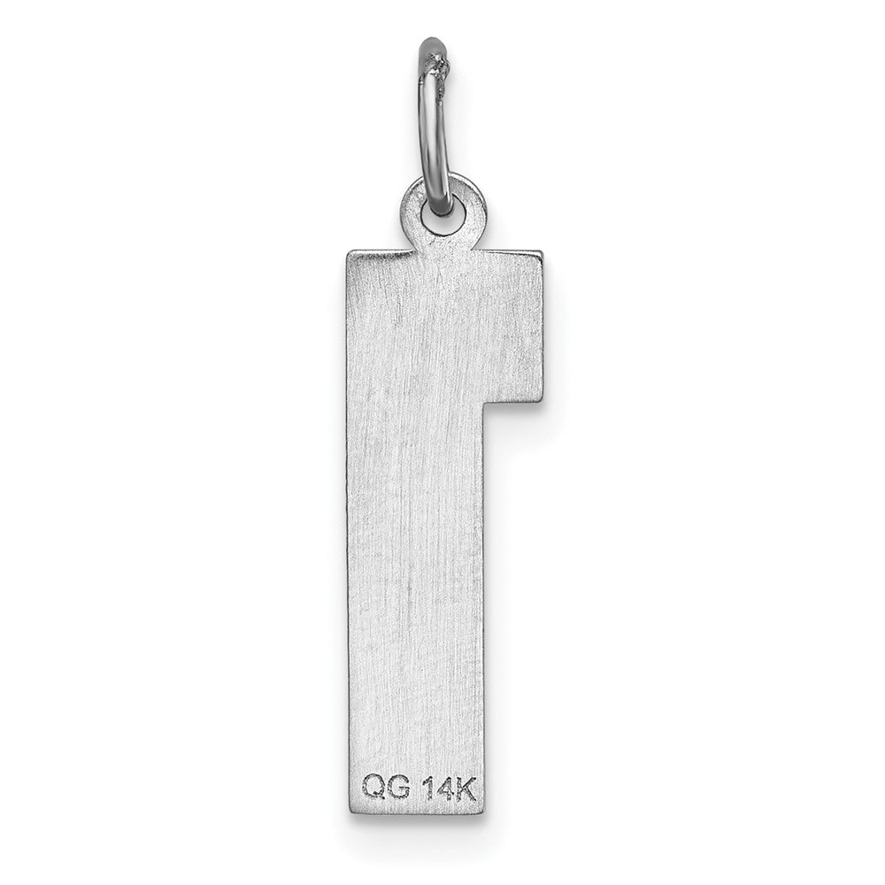 14kw Large Brushed Diamond-cut Number 1 Charm