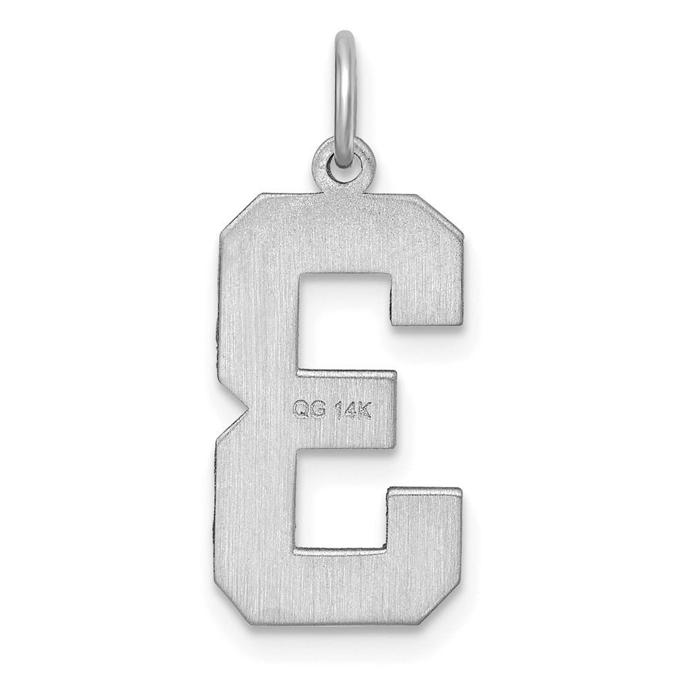 14kw Large Brushed Diamond-cut Number 3 Charm