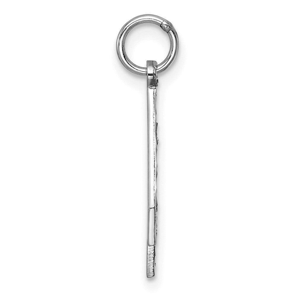 14kw Large Brushed Diamond-cut Number 4 Charm