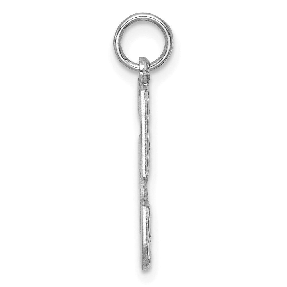 14kw Large Brushed Diamond-cut Number 5 Charm