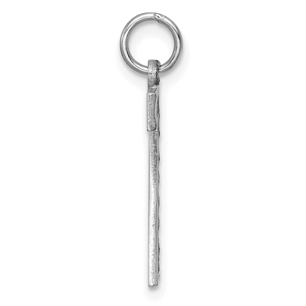 14kw Large Brushed Diamond-cut Number 7 Charm