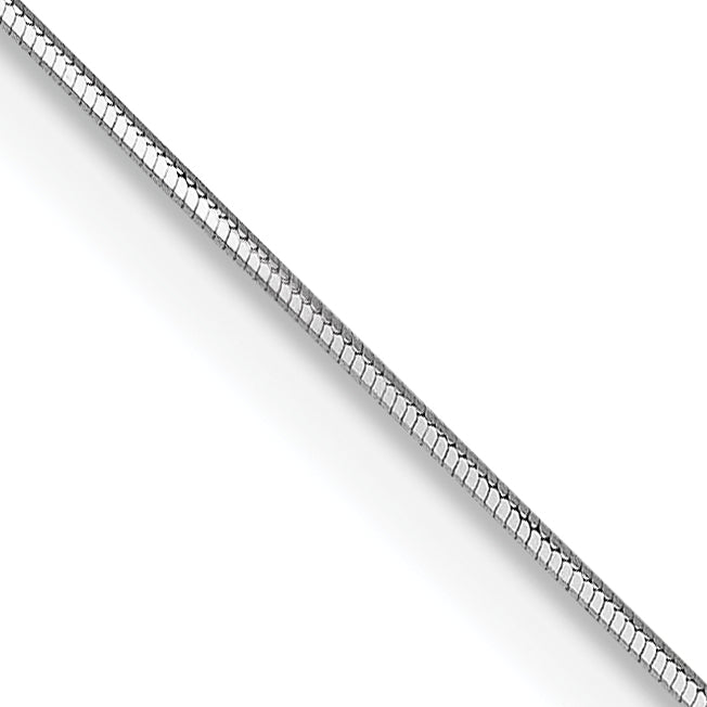 14K White Gold 18 Inch .5Mm Octagonal Snake With Lobster Clasp Chain