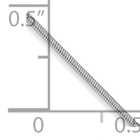 14K White Gold 14 Inch .6Mm Octagonal Snake With Lobster Clasp Chain