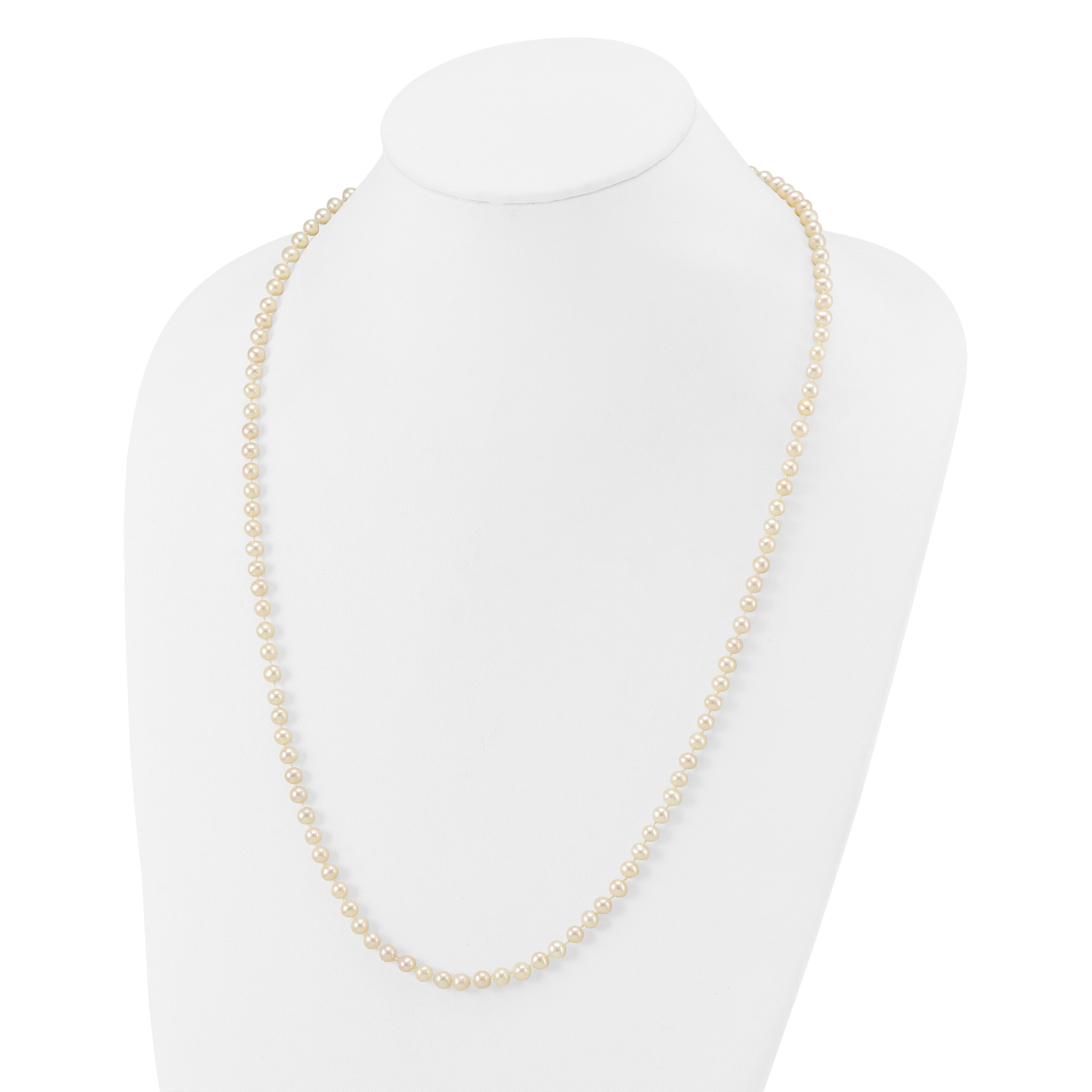 14k 4-5mm White Near-Round Freshwater Cultured Pearl 7.5 inch Bracelet