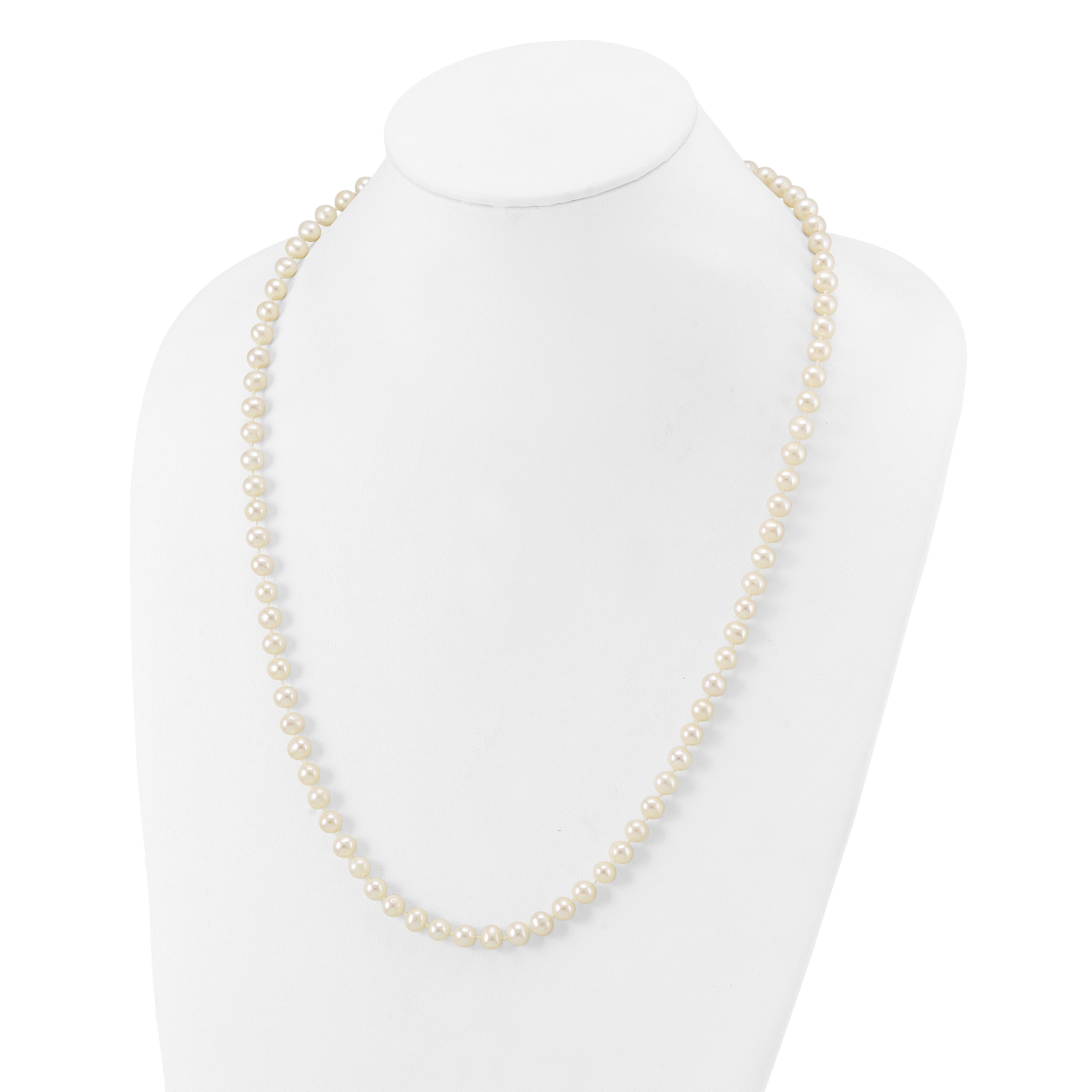 14k 6-7mm White Near-Round Freshwater Cultured Pearl 7.5 inch Bracelet