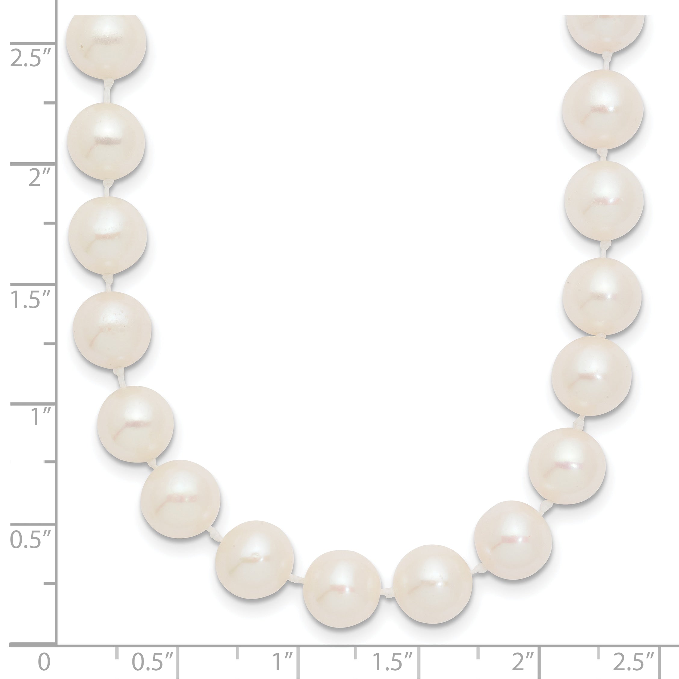 14K 8-9Mm White Near Round Freshwater Cultured Pearl Necklace
