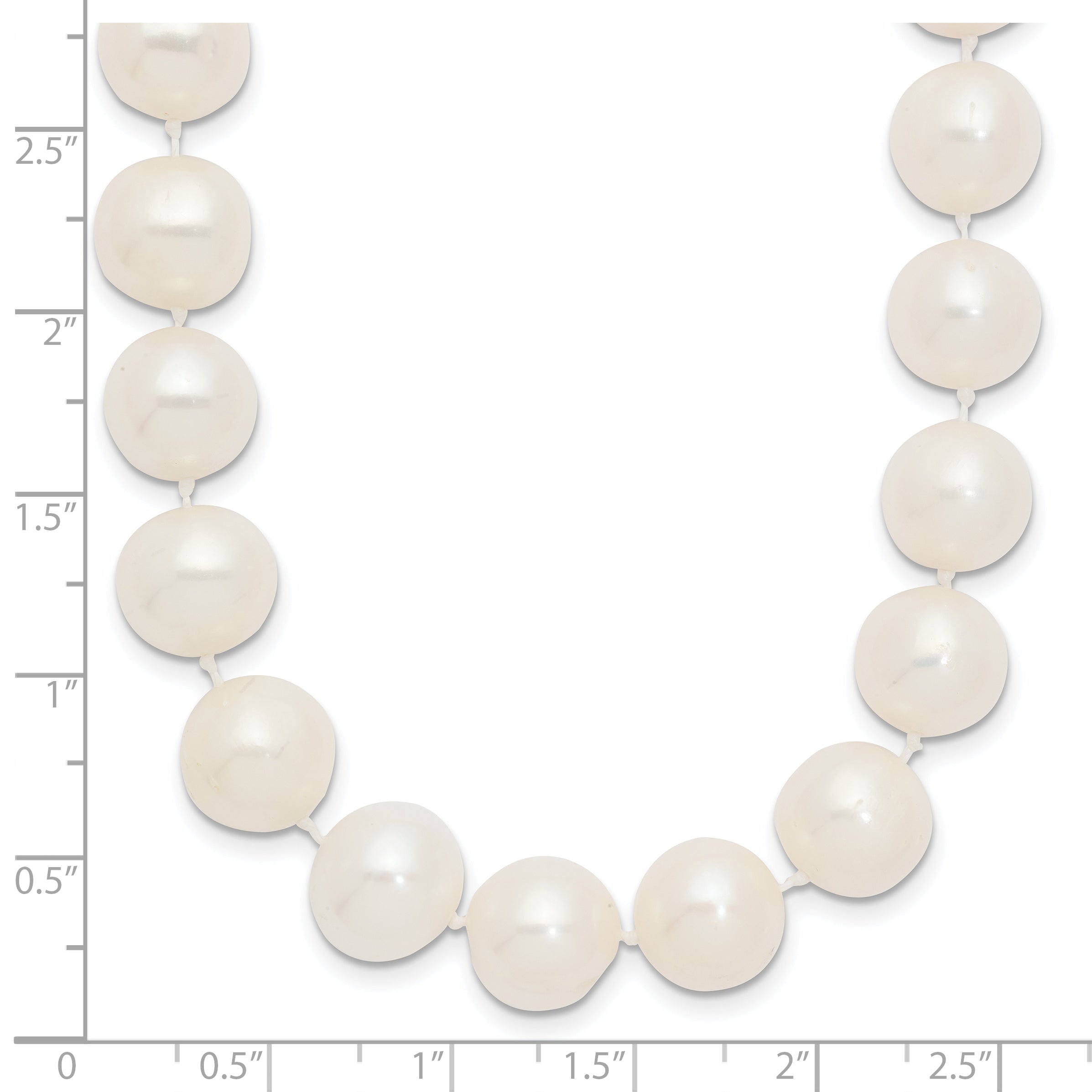 14K 10-11Mm White Near Round Freshwater Cultured Pearl Necklace