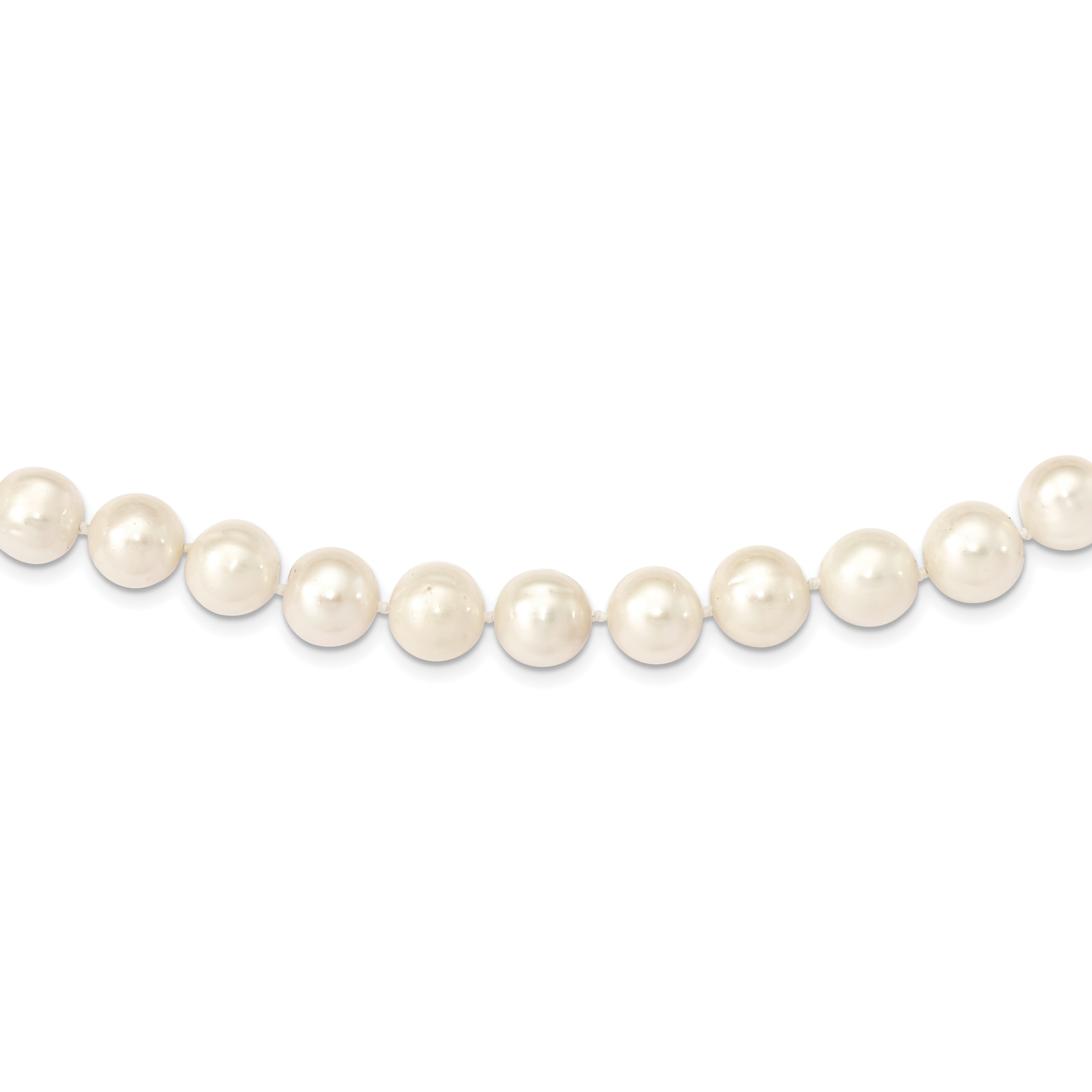 14K 11-12Mm White Near Round Freshwater Cultured Pearl Necklace