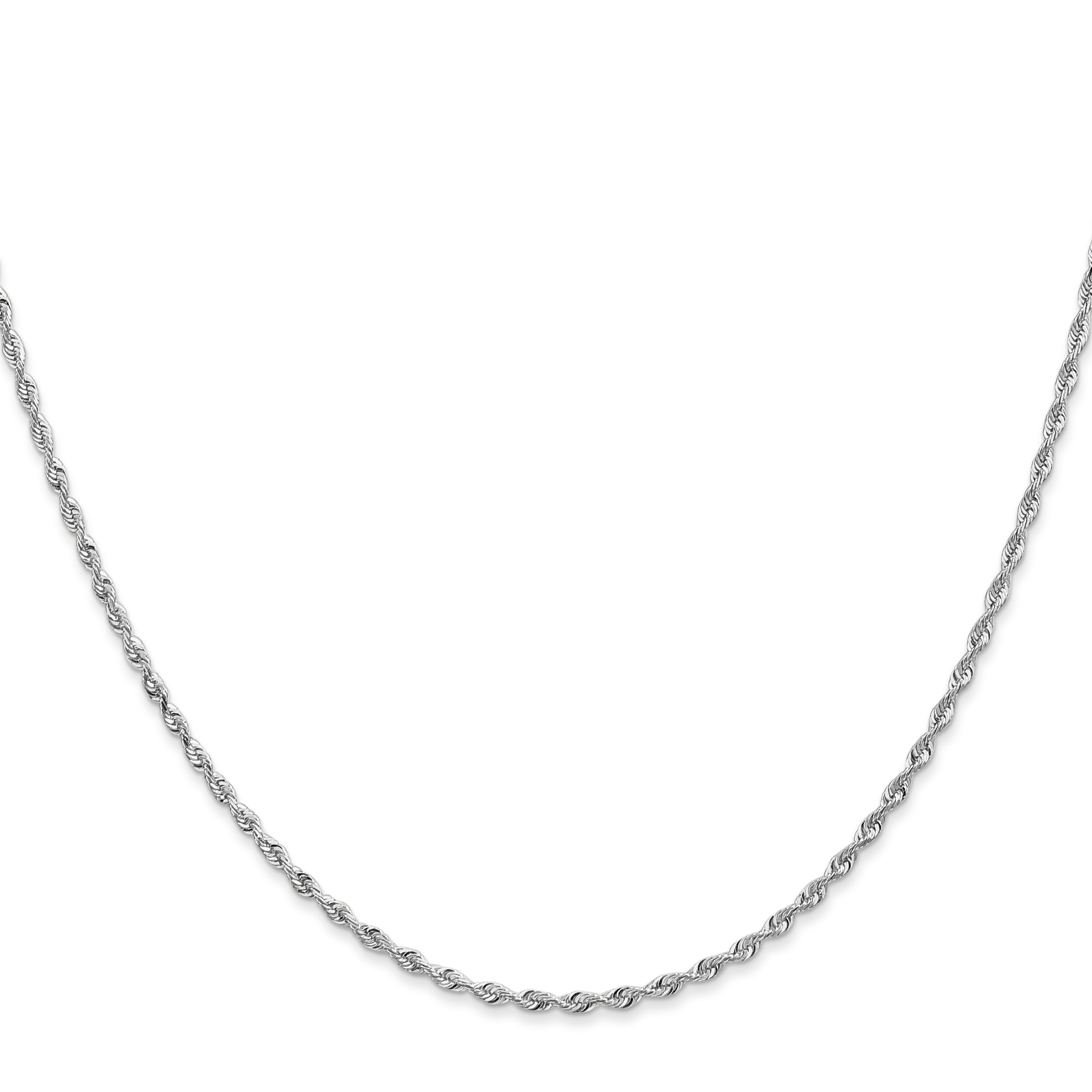 14K White Gold 30 Inch 1.85Mm Diamond-Cut Quadruple Rope Lobster Clasp Chain