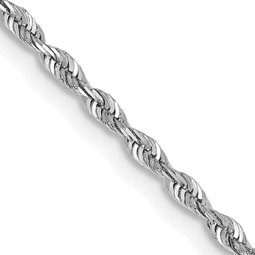 14K White Gold 20 Inch 1.85Mm Diamond-Cut Quadruple Rope Lobster Clasp Chain