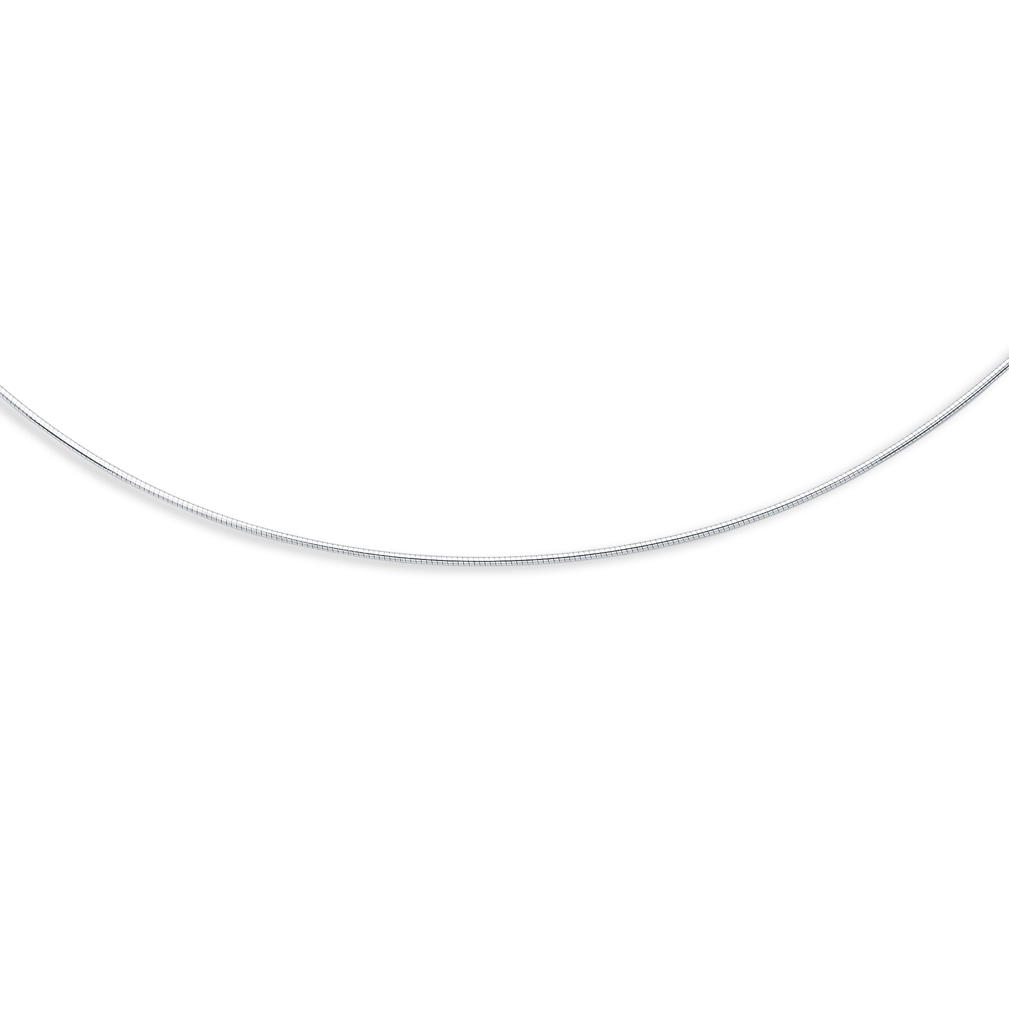 14K White Gold 1.5mm Round 20" Omega with Screw Back Lock