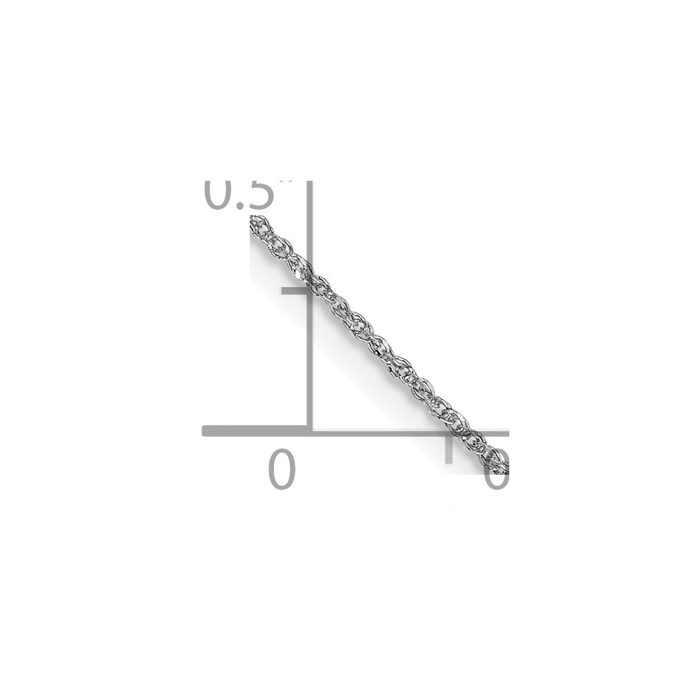 14K White Gold 14 inch .70mm Ropa with Spring Ring Clasp Chain