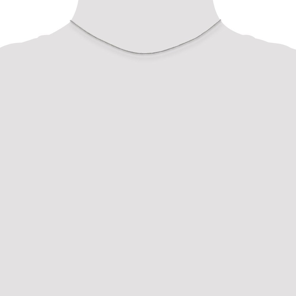 14K White Gold 14 inch .70mm Ropa with Spring Ring Clasp Chain