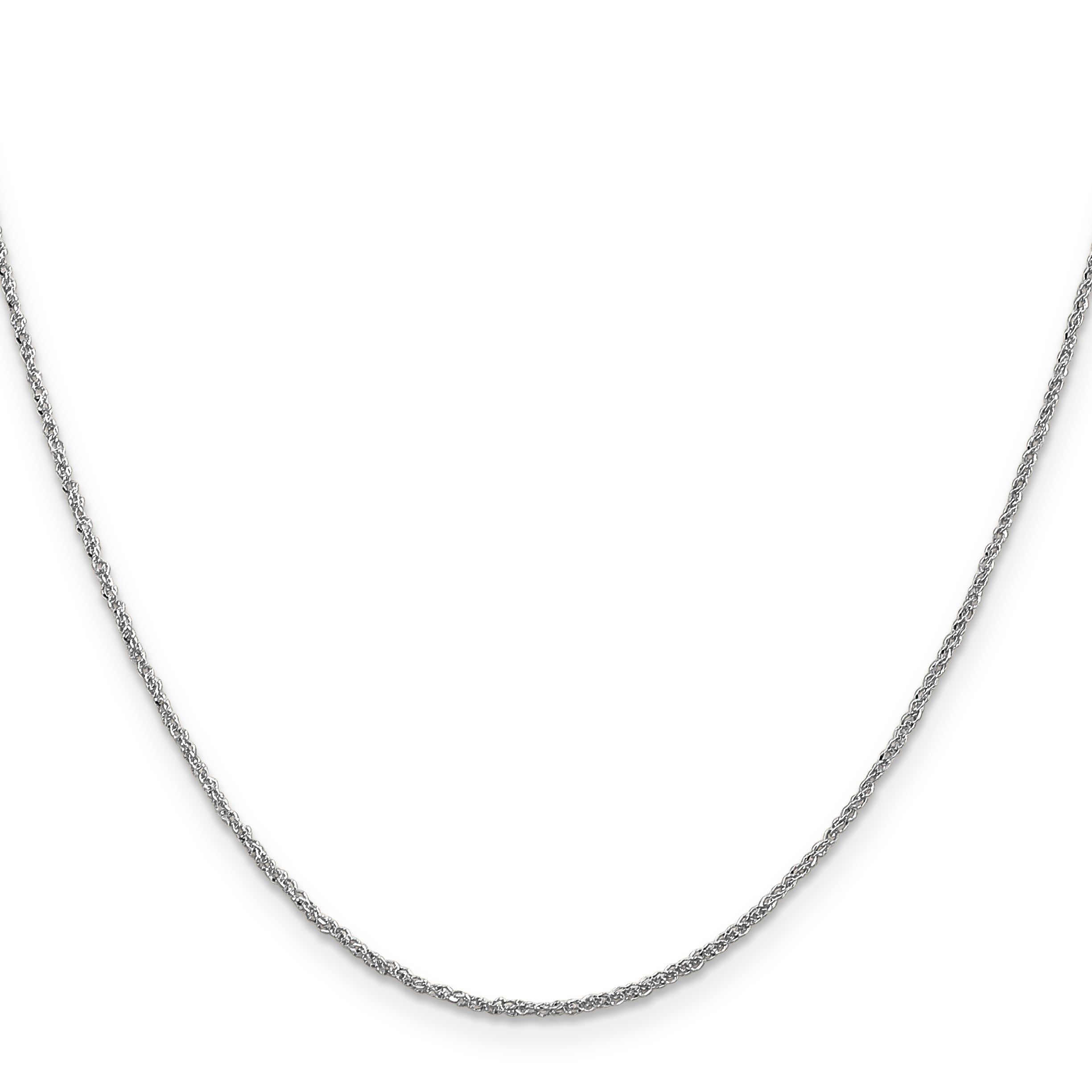 14K White Gold 14 inch 1.1mm Ropa with Spring Ring Clasp Chain