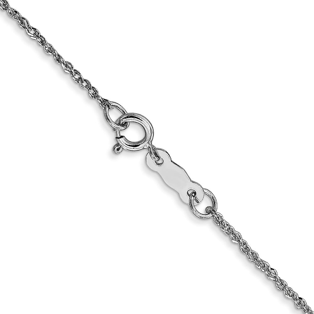 14K White Gold 16 inch 1.1mm Ropa with Spring Ring Clasp Chain