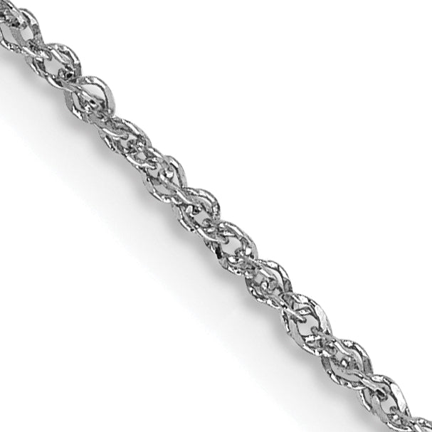 14K White Gold 14 inch 1.1mm Ropa with Spring Ring Clasp Chain