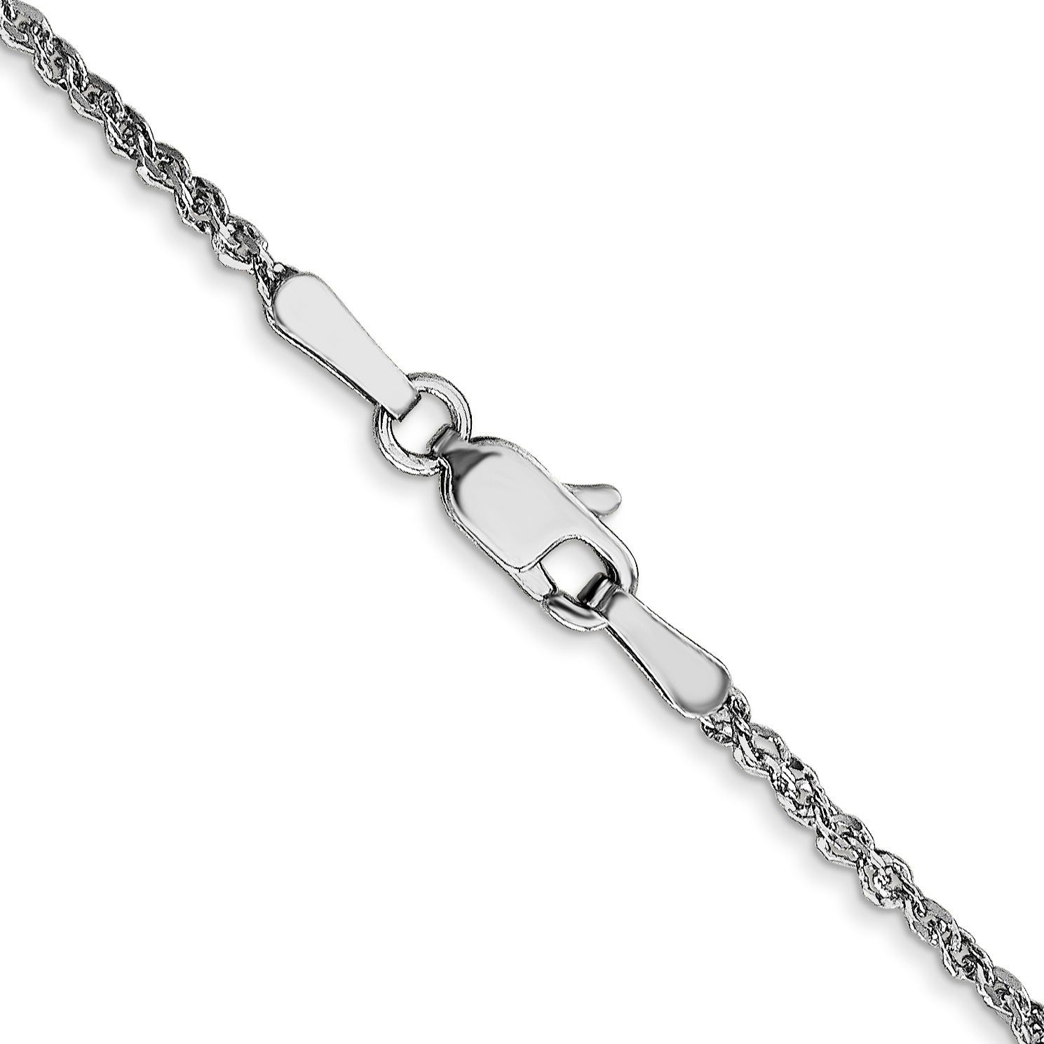 14K White Gold 10 inch 1.7mm Ropa with Lobster Clasp Anklet