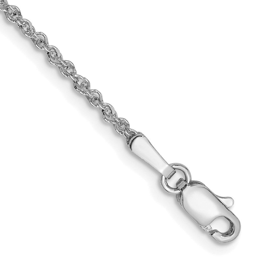 14K White Gold 9 inch 1.7mm Ropa with Lobster Clasp Anklet
