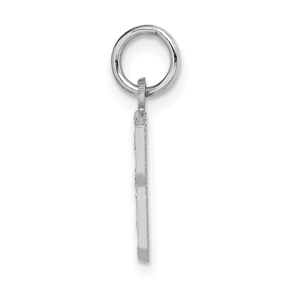 14kw Small Brushed Diamond-cut Number 8 Charm