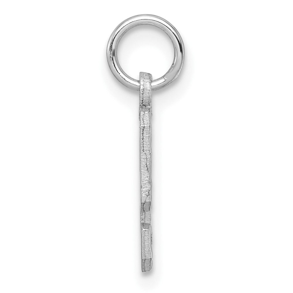 14kw Small Brushed Diamond-cut Number 9 Charm