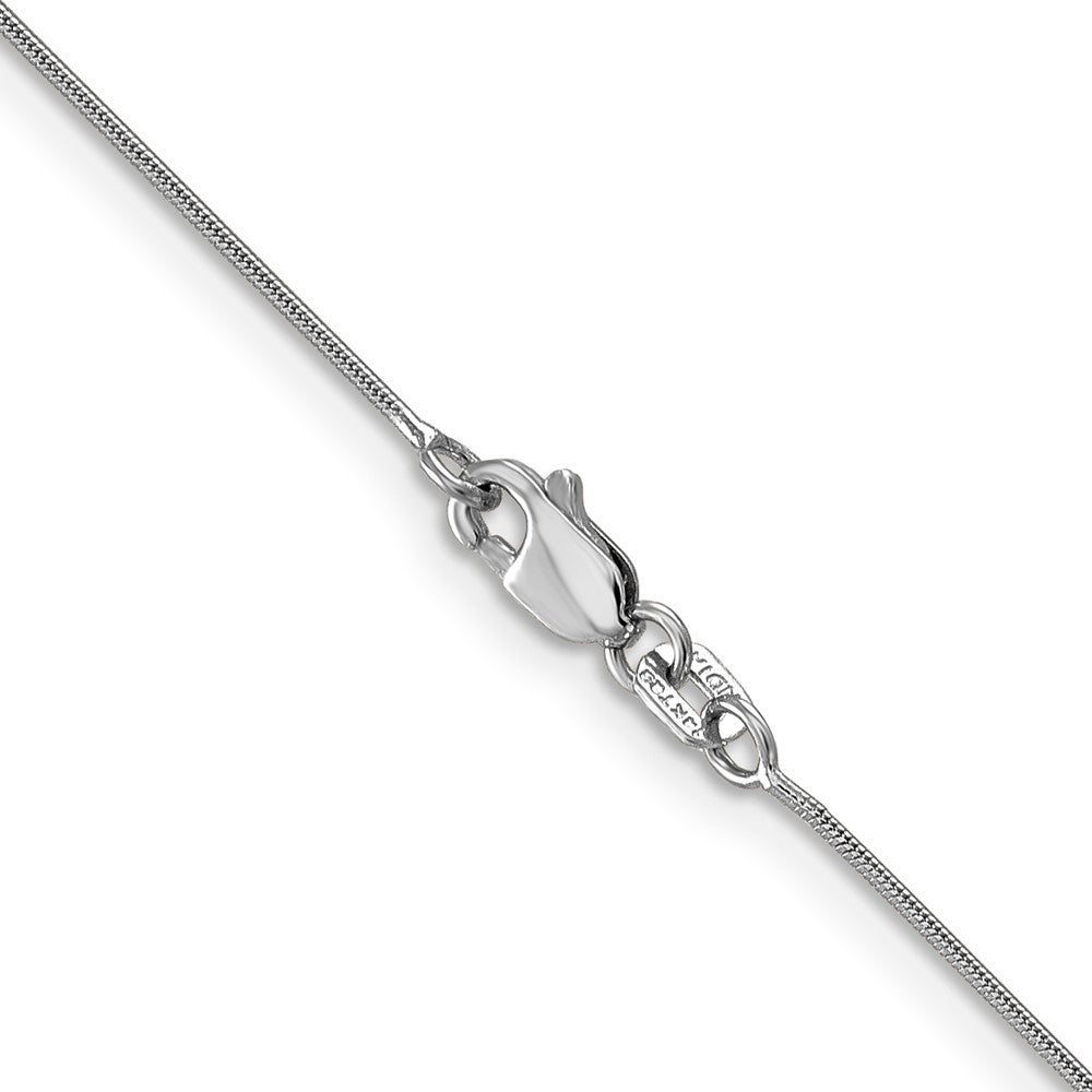 14K White Gold 16 inch .8mm Round Snake with Lobster Clasp Chain