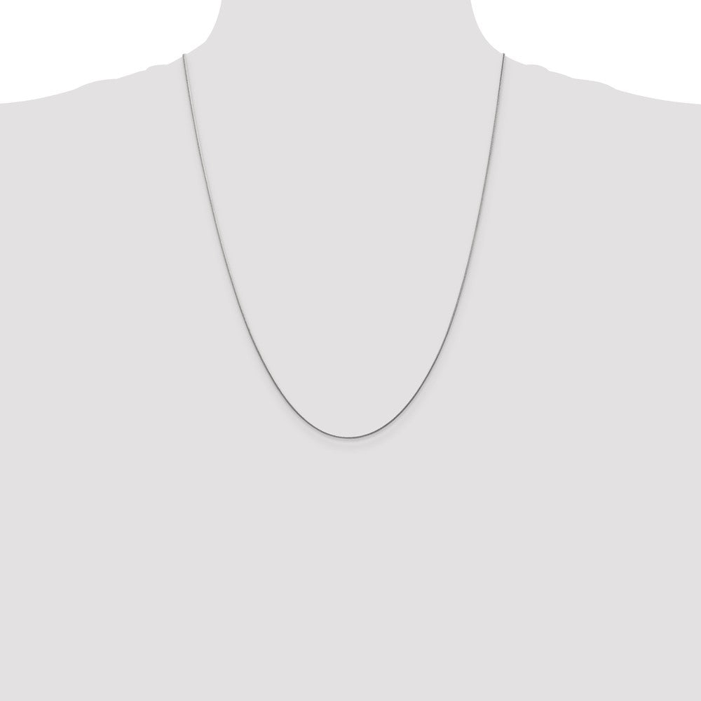 14K White Gold 24 inch .8mm Round Snake with Lobster Clasp Chain