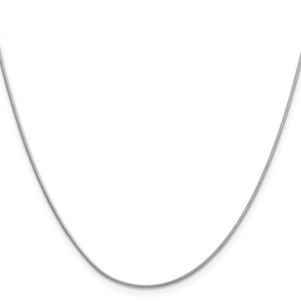 14K White Gold 18 inch .9mm Round Snake with Lobster Clasp Chain
