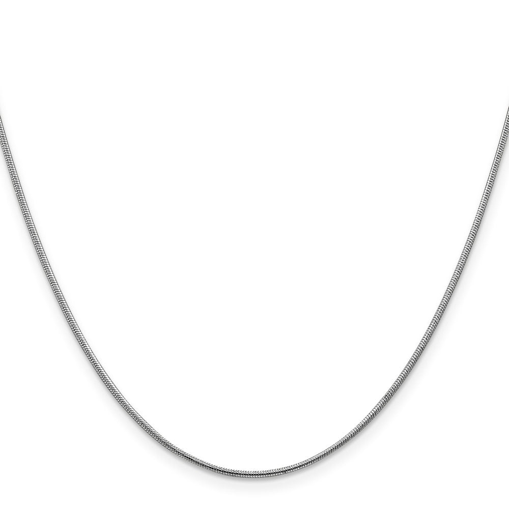 14K White Gold 24 inch 1.1mm Round Snake with Lobster Clasp Chain